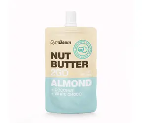 Mandľové maslo 2GO - mandľové maslo s kokosom a bielou čokoládou - GymBeam (80 g)