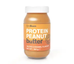 Proteínové arašidové maslo - GymBeam (slaný karamel, 900 g)