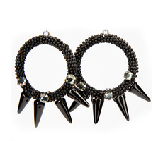 Náušnice Radegasta extravagancie ER / Black diamond / Sklenené perličky / Rokajl / Malá darčeková krabička