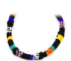 Náhrdelník Lapowinsa ethno B / Multicolor / Sklenené perličky / Rokajl / Dĺžka 43cm / Veľká darčeková krabička