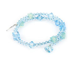 Náramok Aqua Spiralis / Aqua / Oceľ / Swarovski kryštáliky / Stredná darčeková krabička