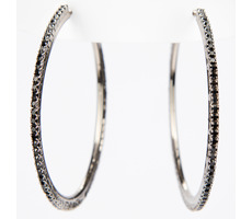 Náušnice Black Dirigentes / Jet čierna / Mosadz & Brúsené kryštály / Brúsené sklenené kamene / Stredná darčeková krabička