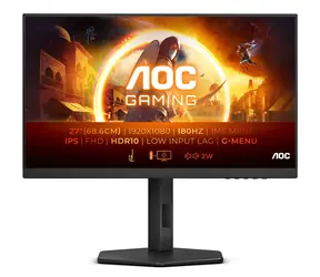 27" AOC 27G4X čierna / IPS / 1920 x 1080 / 0.5ms / 1000:1 / 300cd-m2 / HDMI + DP / VESA / repro