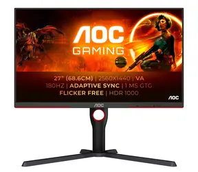 27" AOC AGON Q27G3XMN/BK čierna / LED / 2560 x 1440 / 16:9 / 1ms / 1000cd-m2 / HDMI + DP / VESA