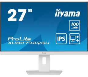 27" IIYAMA ProLite XUB2792QSU-B6 biela / IPS / 2560x1440 / 16:9 / 0.4ms / 1300:1 / 250cd / repro / HDMI / DP