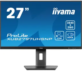 27" IIYAMA ProLite XUB2797UHSNP-B1 čierna / IPS / 3840 x 2160 / 16:9 / 4ms / 1300:1 / 350cd / repro / HDMI / DP / USB-C