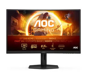 27" AOC Gaming C27G4ZXU čierna / VA / 1920x1080 / 16:9 / 1ms / 80mil: 1 / 300cd-m2 / HDMI + DP / VESA