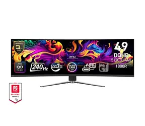 49" MSI MPG 491CQPX QD-OLED čierna / QD-OLED / 32:9 / 5120x1440 / 1500000:1 / 0.03ms / 450cd-m2 / USBC / HDMI / DP / VESA