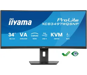34" IIYAMA Prolite XCB3497WQSNP-B1 čierna / VA / 3440x1440 / 21:9 / 0.4ms / 3000:1 / 350cd / HDMI + DP + USB-C / repro