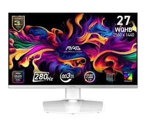 26.5" MSI MAG 272QPW X28 biela / QHD / QD-OLED / 16:9 / 0.03ms / 1500000:1 / 450cd-m2 / HDMI+DP+USB-C / VESA