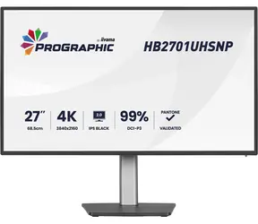 27" IIYAMA ProGraphic HB2701UHSNP-B1 čierna / LED / IPS / 3840 x 2160 / 16:9 / 4 ms / 3000:1 / 450cd-m2 / VESA