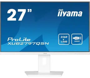 27" IIYAMA ProLite XUB2797QSN-W2 biela / LED / IPS / 2560 x 1440 / 16:9 / 1 ms / 1300:1 / 300cd-m2 / USB-C / VESA
