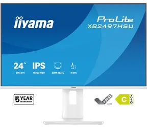 23.8" IIYAMA ProLite XB2497HSU-W1 biela / LED / IPS / 1920 x 1080 / 16:9 / 4 ms / 1500:1 / 350cd-m2 / VESA