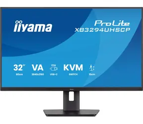 31.5" IIYAMA ProLite XB3294UHSCP-B1 čierna / LED / VA / 3840 x 2160 / 16:9 / 2 ms / 3000:1 / 400cd-m2 / VESA