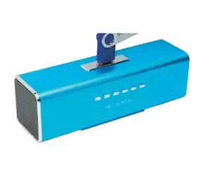 Technaxx MusicMan modrá / Prenosný reproduktor / 600 mAh / FM rádio / USB / microSD až 32GB / 8h