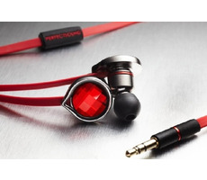 PerfectSound s101 slúchadlá / do uší / so SWARKOVSKI ELEMENTS / zliatina hliníka a magnézia / 18 ohm / 3,5 jack / červená