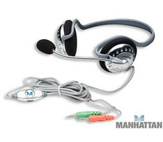 Manhattan Stereo slúchadlá s mikrofónom / tvarovaná / čierna