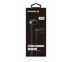 SWISSTEN Earbuds Rainbow YS-D2 čierna / Slúchadlá s mikrofónom / 3.5mm Jack / 1.2m