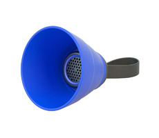 SALI Bluetooth reproduktor 3W modrá / regulácia hlasitosti / skladacia / vodeodolný / bluetooth + USB + 3.5mm Jack