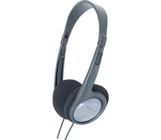 Panasonic RP-HT090E-H šedá / Kompaktné slúchadlá s ovládaním hlasitosti / 3.5mm jack / 5m