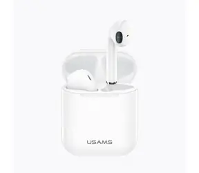 USAMS LU Dual Stereo Wireless Headset Biela / slúchadlá s mikrofónom
