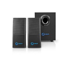 NEDIS GSPR10021BK - Herné Reproduktory Čierna / 2.1 / Napájanie USB / Jack 3.5 mm / RMS 11 W