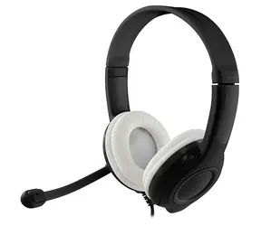 Media-Tech EPSILION čierno-biela / slúchadlá s mikrofónom / USB / 1.9 m