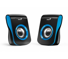 Genius SP-Q180 čierno-modrá / 2.0 / 6W / USB napájanie / ovládač hlasitosti / 3.5 mm jack