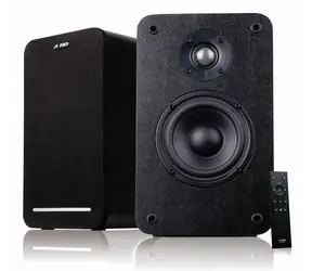 Fenda F&amp;D R40BT čierna / Reproduktory / 2.0 / 60W / BT4.2 / USB / optický vstup / diaľkové ovládanie / drevené