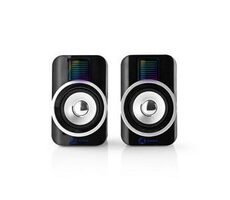 Nedis GSPR20020BK čierna / Reproduktor / 2.0 / 30W (10W RMS) / 3.5 mm jack / 1.2 m