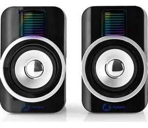 Nedis GSPR20020BK čierna / Reproduktor / 2.0 / 30W (10W RMS) / 3.5 mm jack / 1.2 m