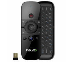 EVOLVEO FlyMotion D1 / bezdrôtová gyroskopická myš s klávesnicou / USB adaptér / Mikrofón / Integrovaná batéria / čierna