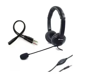 Sandberg MiniJack SAVER / slúchadlá s mikrofónom / otočný mikrofón / ovládač hlasitosti / 3.5mm jack / čierna