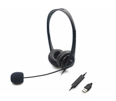 Sandberg SAVER USB / slúchadlá s mikrofónom / otočný mikrofón / ovládač hlasitosti / USB-A / čierna