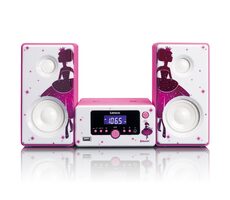 LENCO MC-020 Princess ružová / mikrosystém pre deti / FM Rádio / BT / USB