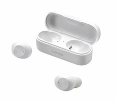 CANYON TWS-1 biele / bezdrôtové slúchadlá s mikrofónom / BT V5 / IPX4 / nabíjacie puzdro 300 mAh