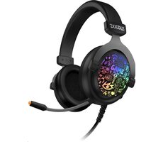CONNECT IT DOODLE RGB čierna / herné slúchadlá s mikrofónom / 3.5mm jack + USB / 2m