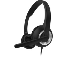 CONNECT IT HOME &amp; OFFICE čierna / slúchadlá / sklápací mikrofón / 3.5 mm jack / ovládač hlasitosti / kábel 1.8m