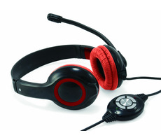 Conceptronic CCHATSTARU2R červená / slúchadlá s mikrofónom / USB-A