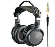 JVC HA-RX700 čierna / drôtové slúchadlá cez hlavu / Jack 3.5mm a 6.3mm / 3.5m
