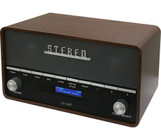Denver DAB-36 drevo / stolné rádio / DAB+ / Bluetooth / hodiny a budík
