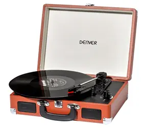 Denver VPL-120 hnedá / Gramofón / pripojenie k PC pomocou USB / umožňuje nahrávanie LP dosiek do PC