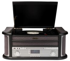 Denver MRD-51 čierna / mikrosystém / s gramofónom / CD / FM a DAB+ / USB / kazety / AUX