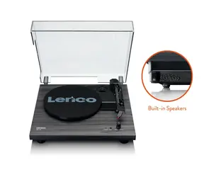 Lenco LS-10 čierna / Gramofón / 33 &amp; 45 RPM / RCA / 3.5 mm jack / predzosilňovač / repro