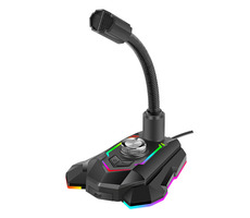 Marvo MIC-05 čierna / stolný mikrofón / USB / RGB podsvietenie / 1.5m