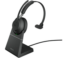 Jabra Evolve2 65 Stereo UC + Link 380a USB-A čierna / stereo náhlavná súprava / mikrofón / Bluetooth / stojanček