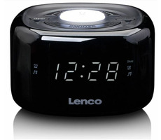 Lenco CR-12 čierna / FM rádio / Hodiny / Alarm / Nočné svetlo / LED displej