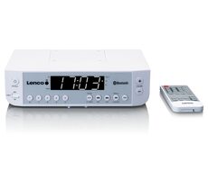 Lenco KCR-100 biela / FM rádio / Bluetooth / Hodiny / LED displej / Alarm / Časovač