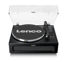 Lenco LS-430BK / Gramofón / 33 &amp; 45 RPM / AUX-in / RCA-out / Bluetooth / predzosilňovač / repro