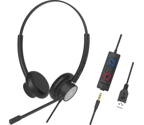 TELLUR Wired Headset Voice 420 čierna / headset / Binaural / USB / jack 3.5 mm / 2.2 m